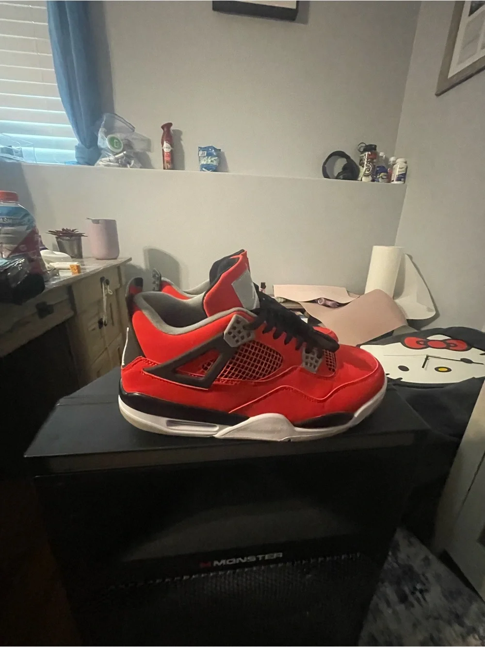 Jordan Red and Black Retro Basketball Sneakers